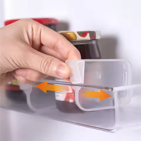 Refrigerator Storage Partition Board Retractable Plastic Divider Storage Splint For Kitchen DIY Bott