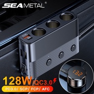SEAMETAL Car Charger Cigarette Lighter PD 30W QC3.0 Type C 3 USB Ports Multifunctional Auto Power Ad
