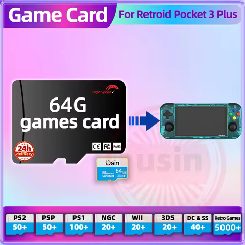 Game Card For Retroid Pocket 3 Plus RP3 5 TF Retro Games PS2 PSP PS1 Android portable Handheld Gamin