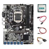 【 LA3P】-2X B75 ETH Miner Motherboard 12 PCIE to USB3.0+G1630 CPU+4PIN IDE to SATA Cable+SATA Cable+Switch Cable LGA1155