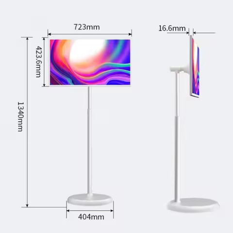 Portable Touch Screen on Wheels 21.5/24/32 Inch Touch Screen Monitor Rechargeable Smart Display Lcd 