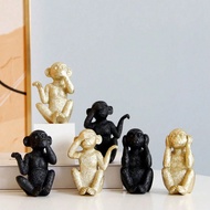 1/3pcs Leekung 3 Wise Monkeys Statue For Home Decor Accents,Hear No Evil See No Evil Speak No Evil F