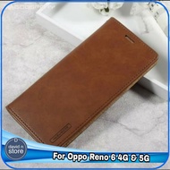Casing Oppo Reno 6 4G Reno6 5G Flip Case Leather Cover Wallet Flipcase