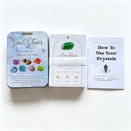 Soul Stones Oracle Deck In Metal Box 11*8.4cm A Guide To 51 Healing Crystals With Paper Guidebook