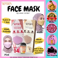 Face Mask K94 | Wawa Zainal Face Mask | Wawa Cosmetic Face Mask 4ply 5 pcs/1 box Headloop | Murah | 
