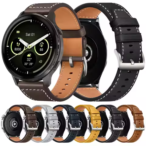 For Garmin Venu 4 45mm Replacement Band 20mm 22mm Leather Strap Forerunner 570 265 255 165/Vivoactiv