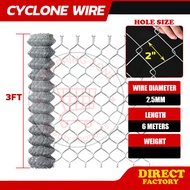 Cyclone Wires Mesh Galvanized Chain Link Fence 6METERS / PVC coated cyclone wire  / 2X2 INCH OPENING