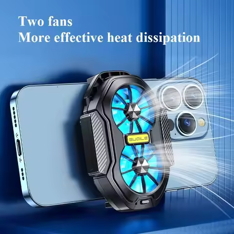 FS01 Dual Fan Mobile Phone Cooler Radiator Rechargeable Long Lasting Stronger Cooling Air Cooling Cl