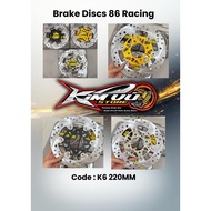 Brake disc 86Racing K6 220mm Hydraulically pressed 304 stainless steel eyelets
