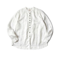 เสื้อเชิ้ตแขนยาวผ้าฝ้ายลินินสไตล์ KAPITAL ทรงหลวม ปกเงิน ฤดูใบไม้ร่วง 2024 สำหรับผู้ชาย เสื้อคลุมกัน