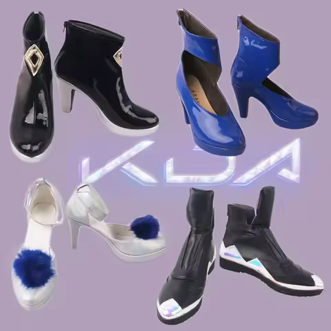 S10 KDA All Out Kaisa Akali Ahri Evelynn Cosplay Boots Customized Leather Shoes for Unisex