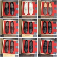 Kasut lelaki B0TT white color calfskin leather loafer shoes men