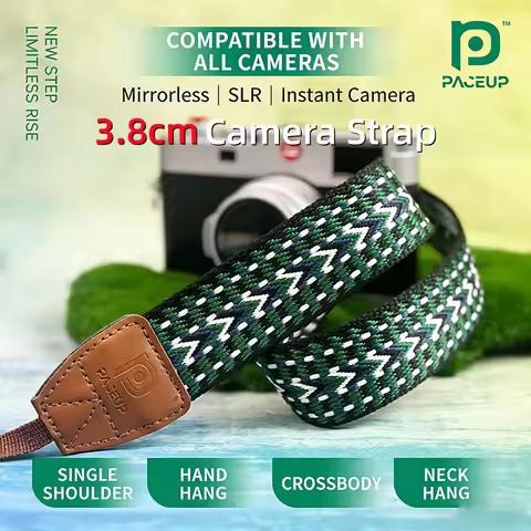 3.8cm Vintage Woven Camera Shoulder Strap for Fuji XT30 X-S10 XE4 XT5 Leica M11 Sony ZV-E10 A6400 A7