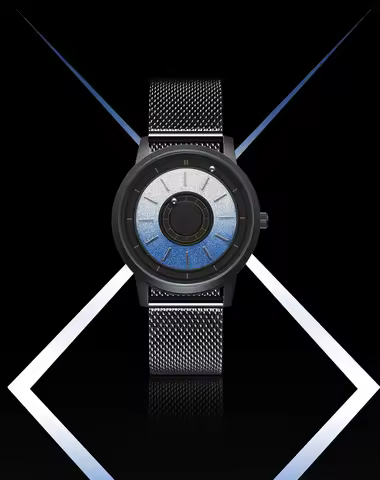 EUTOUR E040 Novelty Magnetic Watch Man And Women Steel Strap Ball Show Pointers Quartz Watches Men B