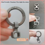 TOPBEAUTYMY Titanium Ultra-light Keyring, Mini Portable EDC Keychain,  360° Rotatable Universal Car 