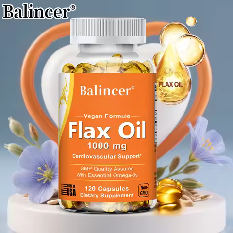 Flax Oil Capsules - 1000MG - With Essential Omega-3s,Heart Health,Cardiovascular Support,Dietary Sup