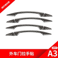 Suitable for Audi A3Modified Exterior Door Handle Trim Strip Sticker for Audi A3Carbon Fiber Interio
