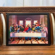 G to G Catholic Christian 3D Holy Image Framed Wall Picture - Last Supper