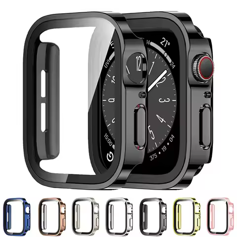 Waterproof Case For Apple Watch 7 8 9 45mm 41mm 44mm 40mm Screen Protector Cover Straight Edge Bumpe