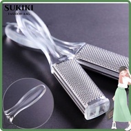SUKIKII Foot Sander, Comfortable Handle Silver Foot Rasp,  Non Slip Stainless Steel Pedicure Tool fo