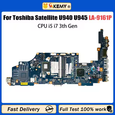 VCUAA LA-9161P K000141040 K000136100 For Toshiba Satellite U940 U945 laptop Motherboard With CPU i5