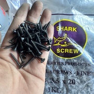 SHARK SCREW, BLACK SCREW TYPE I SPECIALIZED FOR SHOOTING PLASTER, WOOD, PLASTIC - 2.5cm-4cm