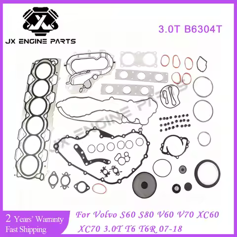 B6304T Engine Rebuild Kit Head Cylinder Full Gasket Set For Volvo 3.0 S60 S80 V60 V70 XC60 XC70 3.0T