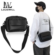 LouisWill Men Bag Single Shoulder Bag Functional Chest Bag Crossbody Bag Mens Splash Proof Bag PU Ma