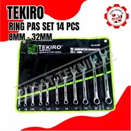 KUNCI RING PAS 14PCS 8-32MM TEKIRO COMBINATION WRENCH TEKIRO 14PCS