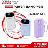 【3C Certified】DOSEN Original Powerbank fast charging Y342 Comes with three wires PD22.5W Portable 20