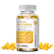 kexinsh Vitamin B Complex Complete Capsules (B12, B1, B2, B3, B5, B6, B7, B9, Folic Acid & Biotin) R