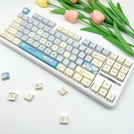 Blue Cat XDA Cute Cat Mechanical Keyboard Keycaps Blue Meow Keycap PBT Sublimation Diy Keyboard