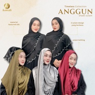 SHAWL SULAM BIKU ANGGUN | VEIL SULAM BIKU PENGANTIN | SELENDANG SULAM SILK FULL 4 PENJURU