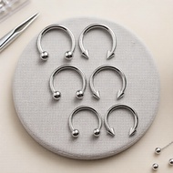16G Surgical Steel 8-Pack Horseshoe Piercing Hoops Septum Eyebrow Lip Balls & Spikes 6-12mm