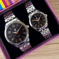 Master-Polo Watch Couple set Men &amp; Women Stainless Steel Watch Jam Tangan Pasangan High Quality Watches