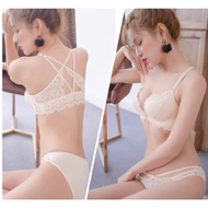 BRA SET (K-BS48A) FRONT HOOK (BRA+CD) WOMEN'S UNDERWEAR THICK PUSH UP FOAM