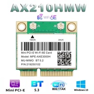WiFi 6E AX210HMW Mini PCI-E Card For Intel AX210 5374Mbps Bluetooth 5.3 802.11ax 2.4G/5G/6G WiFi 6 A