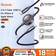 MCDODO 2-in-1 Type C to Type C Fast PD 60w Data Cable with Apple Watch Charger