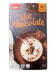 Coles Australia Hot Chocolate / Mocha / Cappuccino / Caramel Latte 10 sachets per box
