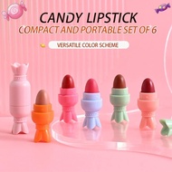 6 Colors Mini Capsule Lipstick Matte Lipstick Long-lasting Candy-colored Lipstick Makeup M9c7