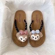 【ks1542.my】 slippers年百搭卡通可爱人字拖鞋女外穿软底时尚凉拖新 【0627KYat1bk3A】