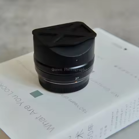 Rectangle ABS Lens Hoods with Adapter Ring XF27mm F/2.8 For Fuji X Series XE4 XH2 XT5 XT4 XS20 XT5 X
