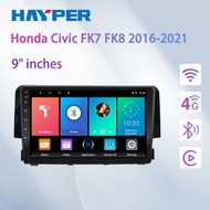 "9″ Civic FK7/FK8 16-21 Android Media Hub – Quick App Access, Dynamic Sound EQ, Offline Navigation