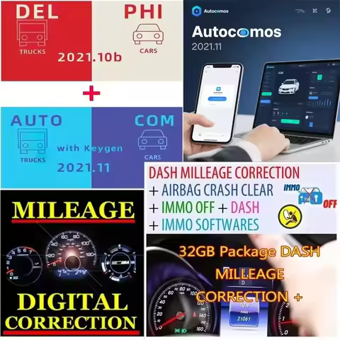 DS 150 OBD2 Diagnostic Tool Auto 2021.11 COM+ Delphhs 2021.10b +Dash Mileage Correction Software Com