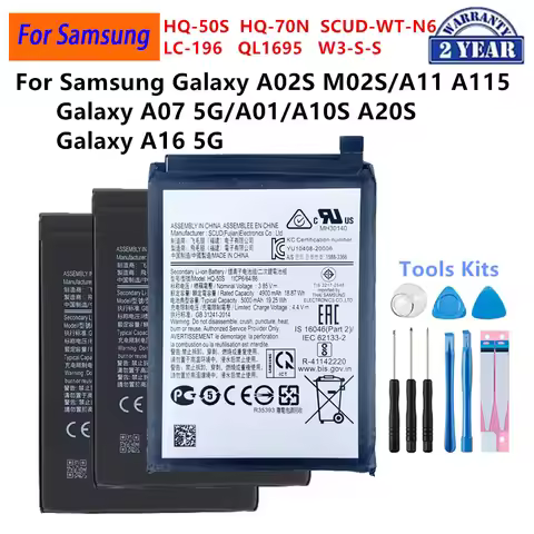 HQ-70N HQ-50S WT-N6 LC-196 QL1695 W3-S-S Battery For Samsung Galaxy A11 A02S Galaxy A07 A01 A10S A20