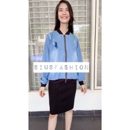 JAKET BOMBER WANITA JEANS/ OVERSIZE BOMBER PL