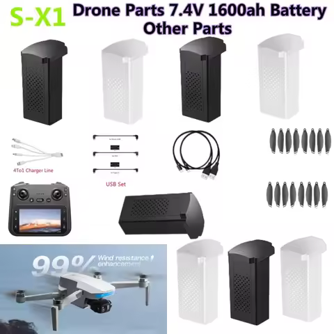 X1 Remote Control Quadcopter Battery S-X1 Drone Battery S-X1 GPS RC Drone Spare Parts 7.4V 1600Mah B
