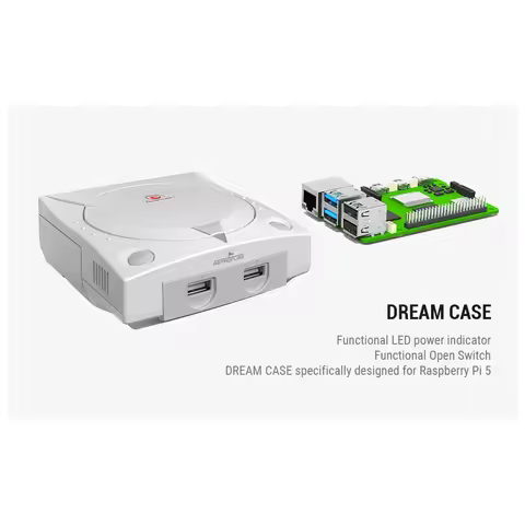 Retroflag RF Dream Case with Cooling Fan Functional Switch for RaspberryPi 5, SD Card Slot, USB, LAN