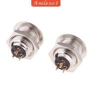 [Amleso1] 2x 3Pin/3P Mini XLR Connector Plug Male Audio Adapter Socket