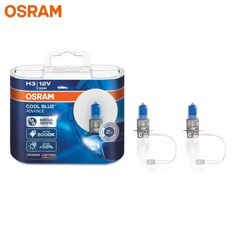 OSRAM H3 5000K 12V 55W 62151CBA Cool Blue Advance Halogen Lamps Xenon Mega White 50% More Light Car 
